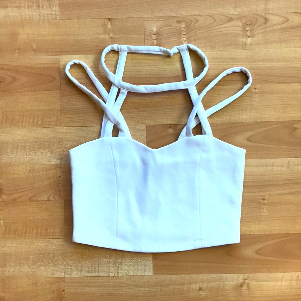 Tobi white strappy crop top